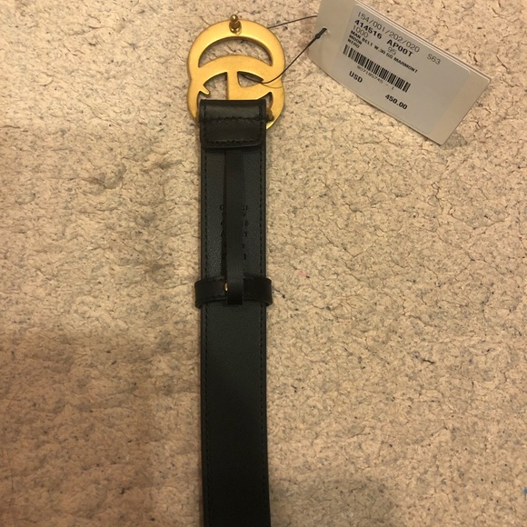 Gucci Leather Belt with Double G Buckle - Men 95 - Picture 4 of 8